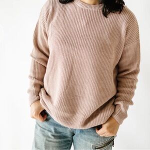 Brandy Melville summer knit sweater in rose pink